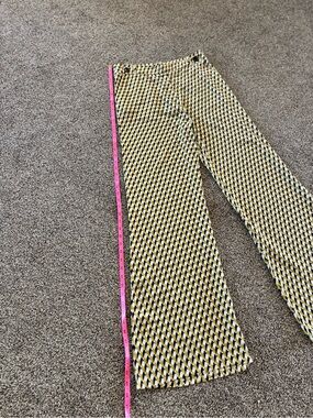 Lulumari Yellow Black White Geometric Print pants 100% polyester